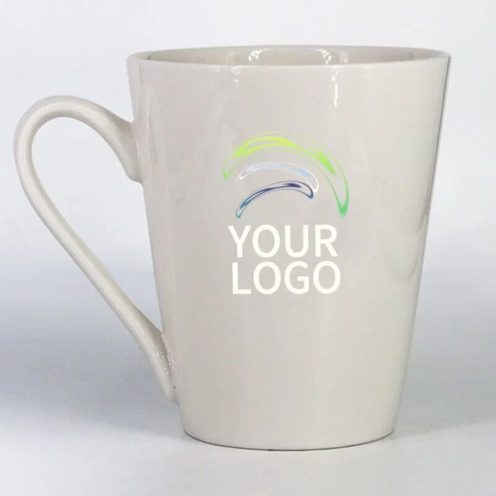 Custom Color Change Ceramic Bistro Mug Logo 13oz Logo Printed Stoneware Mugs Tapered Coffee Cup 