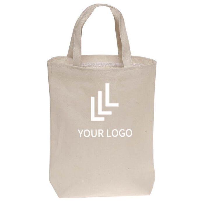 Custom Cotton Shopping Bags 13.4W x 14.5H Boutique Retail Tote Grocery Gift Bag