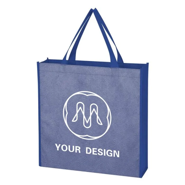 Customizable Durable Silver Swirls Non-Woven Tote Bag 14" H x 14" W x 3.5" D