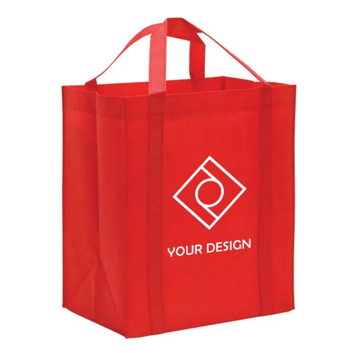 Customizable Eco-Friendly Non-Woven Reusable Grocery Tote 3.75" H x 11.75" W