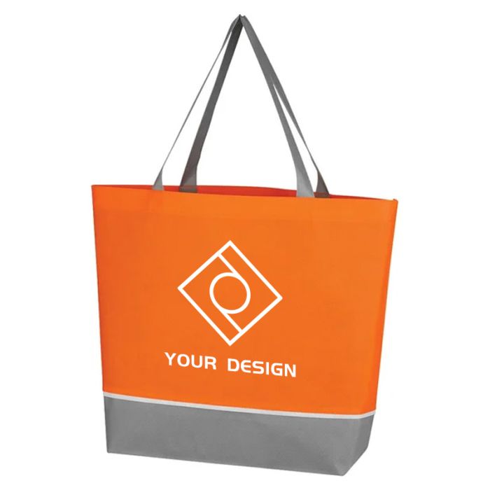 Customizable Eco-Friendly Non-Woven Tote Bag Water-Resistant Grocery Bag 17.5"W x 13.5"H 