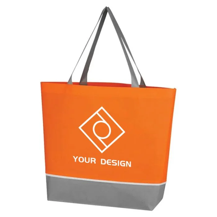 Customizable Eco-Friendly Non-Woven Tote Bag Water-Resistant Grocery Bag 17.5"W x 13.5"H 