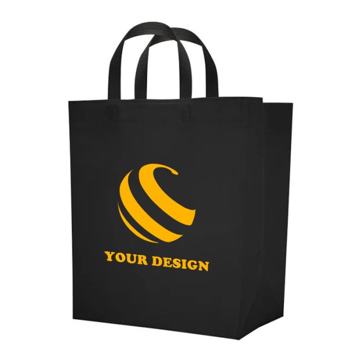 Customizable Eco-Friendly Water-Resistant Non-Woven Shopper Tote Bag 15" H x 13" W