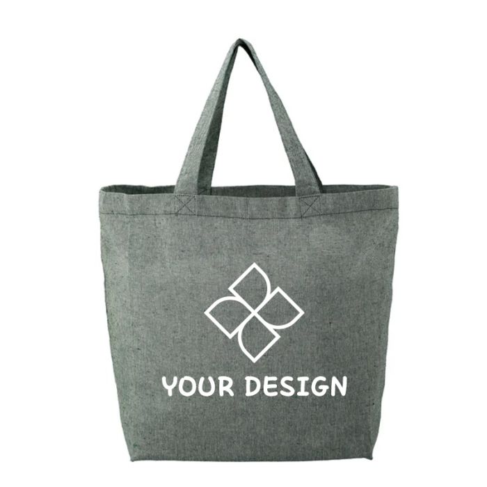 Customizable EcoSmart Recycled Cotton Twill Grocery Tote Bag 13" H x 11" W