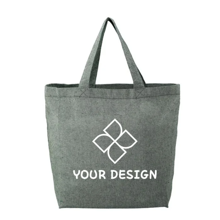 Customizable EcoSmart Recycled Cotton Twill Grocery Tote Bag 13" H x 11" W