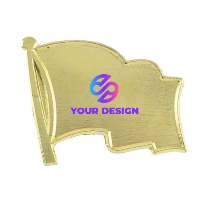 Customizable Iron Gold Flag Lapel Pins for Events and Recognition