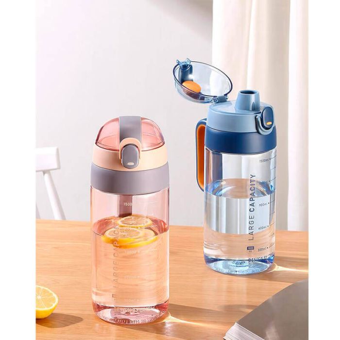Custom Large Capacity BPA Free Portable Plastic Bottle Reusable Tritan Plastic Bottle with Handle for Outdoor Travel