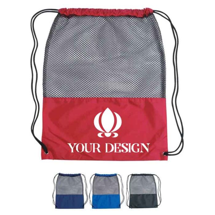 Customizable Logo Durable Nylon Mesh Sports Pack 18"H x 14" W 