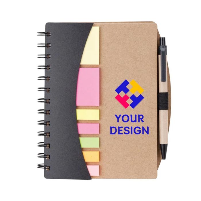 Customizable Logo Eco-friendly Mini Journal with Pen and Sticky Notes