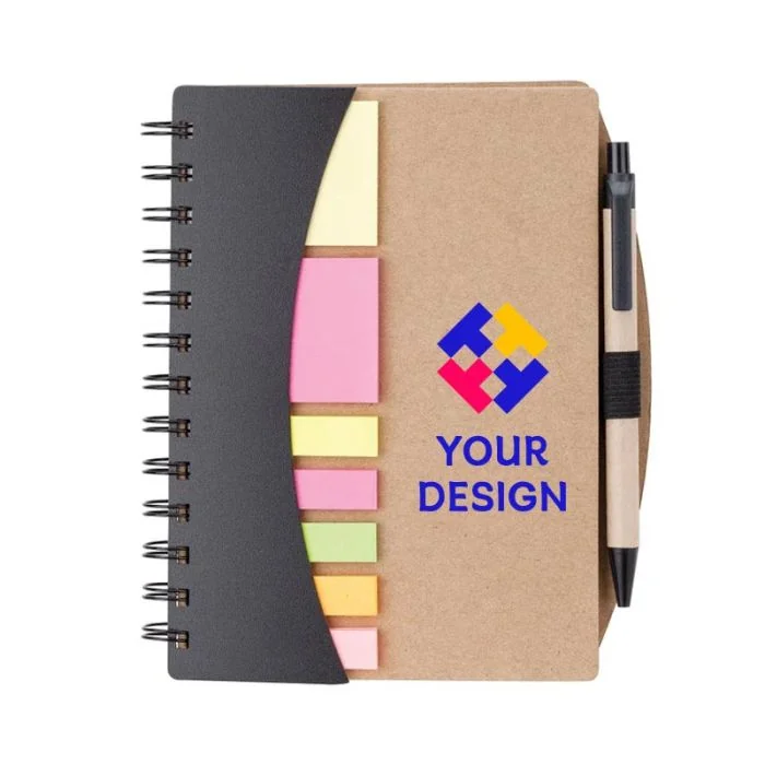 Customizable Logo Eco-friendly Mini Journal with Pen and Sticky Notes