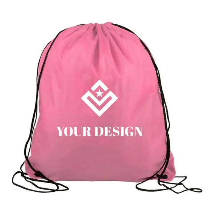 Customizable Logo Versatile Polyester Drawstring Backpack 18x15"
