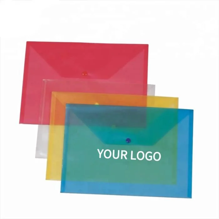 Custom Plastic File Folder Document Bag Clear Envelopes for Office Home School