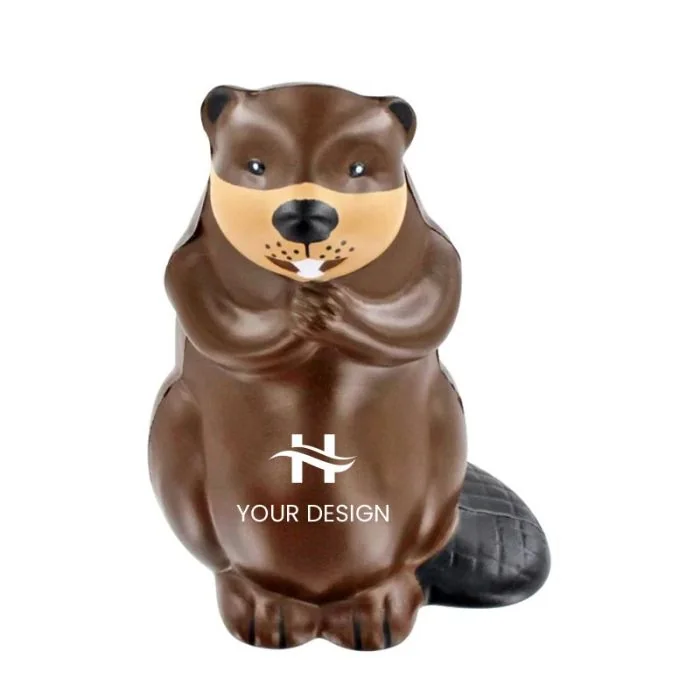 Customizable Polyurethane Beaver Stress Ball Toy for Zoos, Gift Shops, and Parks