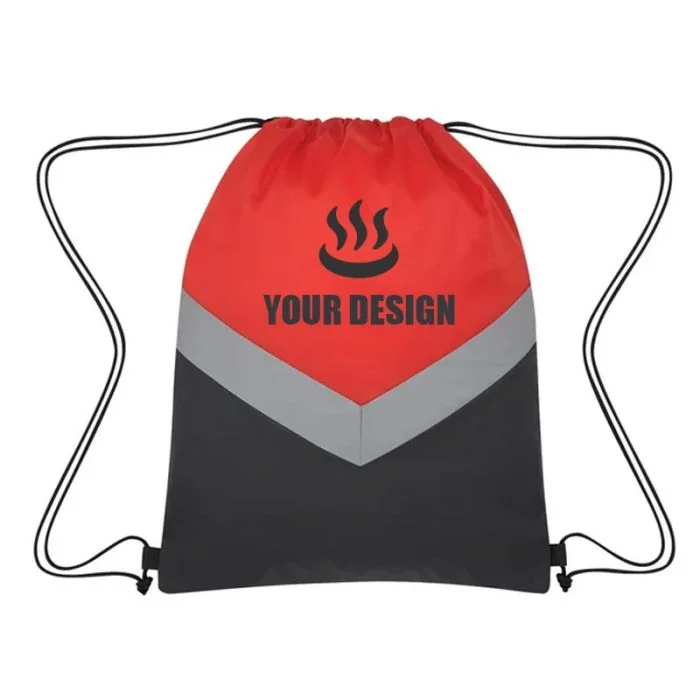 Customizable Reflective Stripe Drawstring Sports Pack 18"H x 14" W