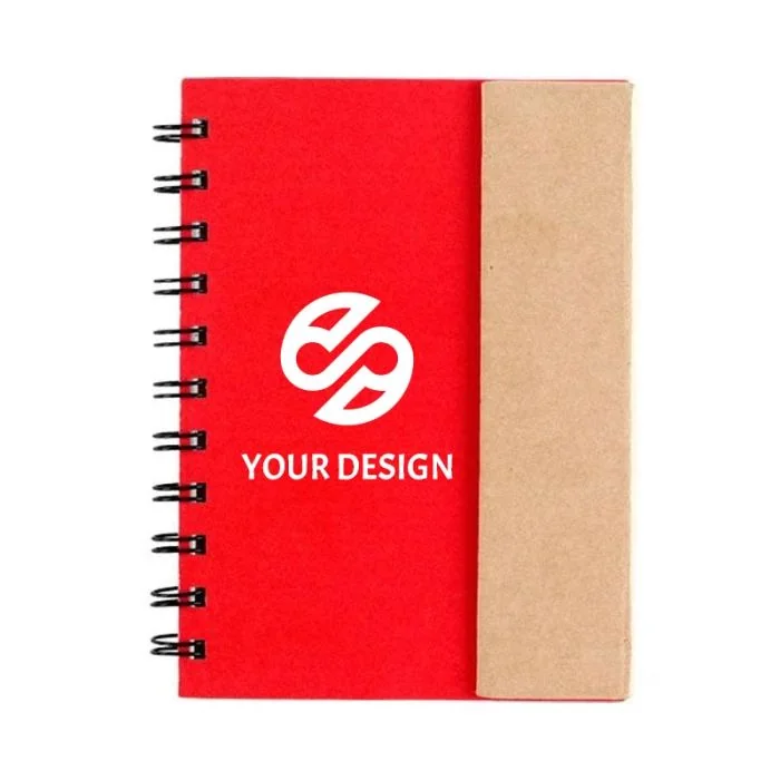 Customizable Small Spiral Notebook with Sticky Notes and 70 Lined Pages