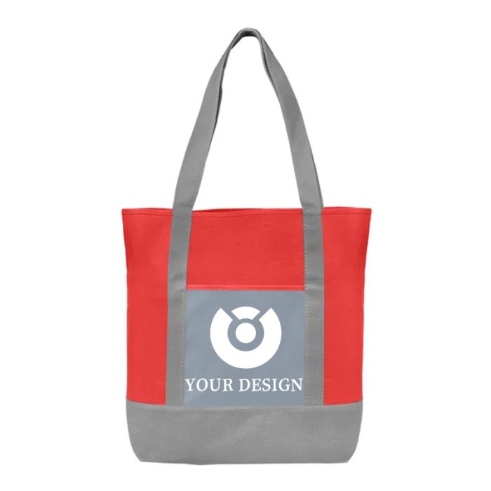 Customizable Spacious Two-Tone Non-Woven Tote Bag 15.35"H x 18.5" W