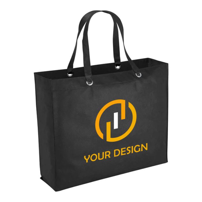 Customizable Sturdy Non-Woven Shopper Tote Bag 15.5" H x 19" W 