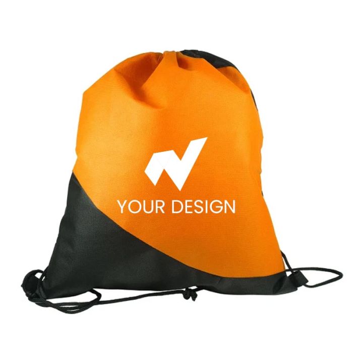 Customizable Two-Color Non-Woven Drawstring Backpack 