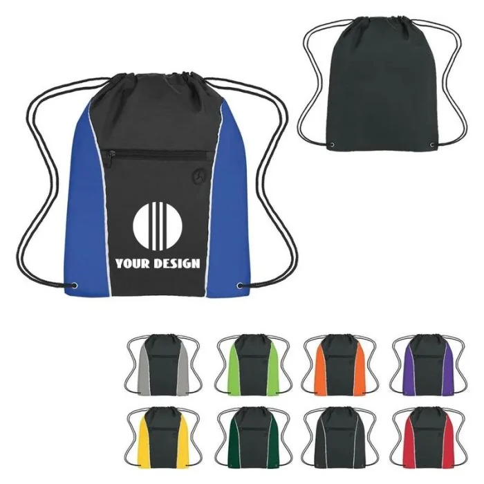 Customizable Vertical Sports Pack with Front Zippered Pocket 17.75"H x 14" W