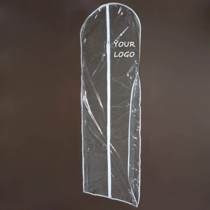 Custom Clear PVC Garment Bags with Logo for Dresses & Long Coats