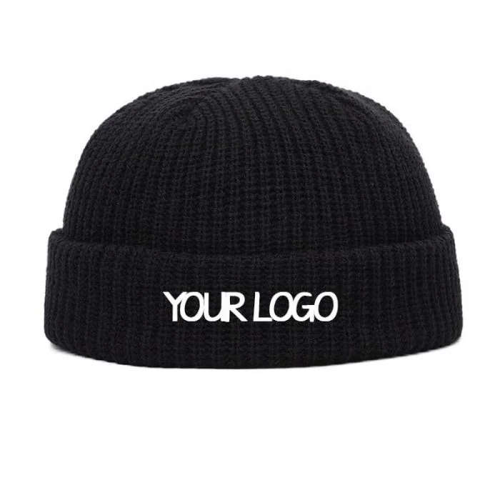 Custom Winter Cuffed Hat Knitted Skull Caps Unisex Cozy Knit Hat