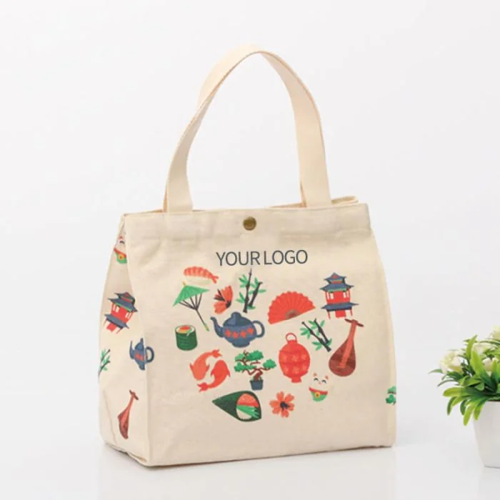 Custom Reusable Cotton Gift Bags 13"W x 15"H Shopping Tote Grocery Bag Lunch Bags