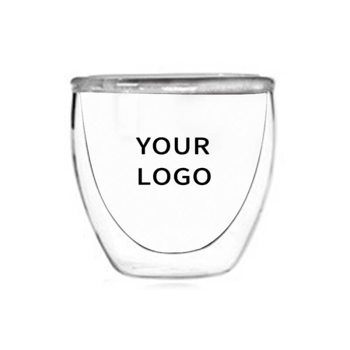 Custom 2.7oz Double Wall Glass Coffee Mug Espresso Cups Thermal Insulated Glasses