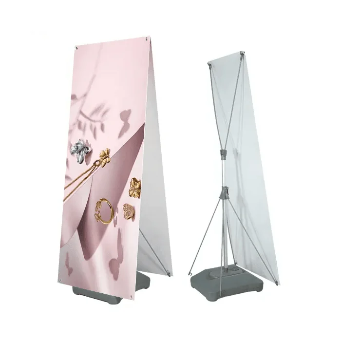 Custom double-side x banner Adjustable with water base 