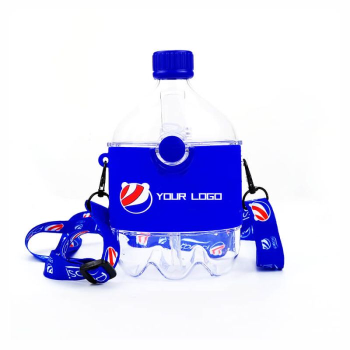 Custom Cute Kids Cup BPA Free 300ml Eco-friendly Sports Travel Outdoor Plastic Water Bottles with Strap Beverage Bottle Shape