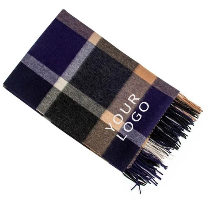 Custom Cashmere Winter Fall Scarves Plaid Long Shawl with Tassels