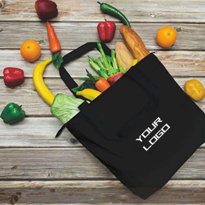 Custom Cotton Tote 13.75"W x 17"H Bag Fashion Organic Shopping Grocery Tote Promotional Bags