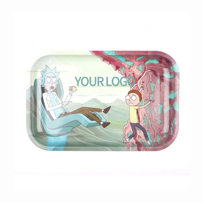 Custom Logo Printed Metal Plate Promotional Service Tray Rolling Tray