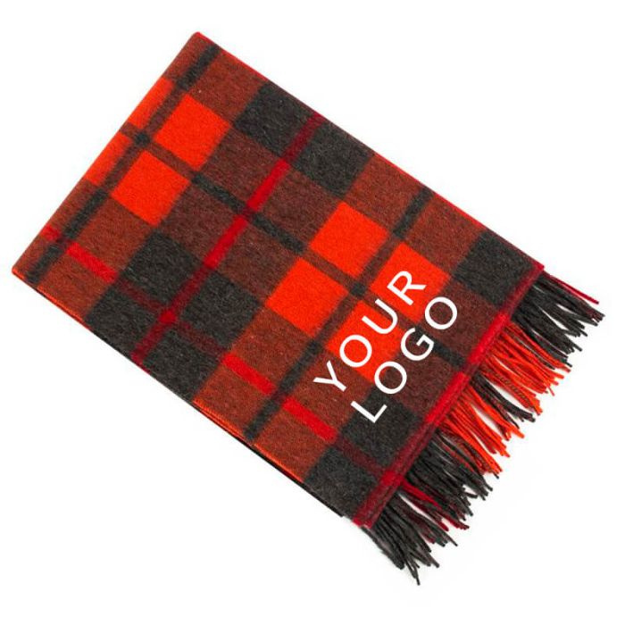 Custom Promotional Women Winter Cashmere Scarf Fashion Plaid Long Shawl Scarf