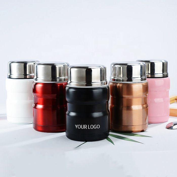 Custom Logo Printed Stainless Steel Thermos Double Wall Vacuum Insulated  Stainless Steel Soup Food Container