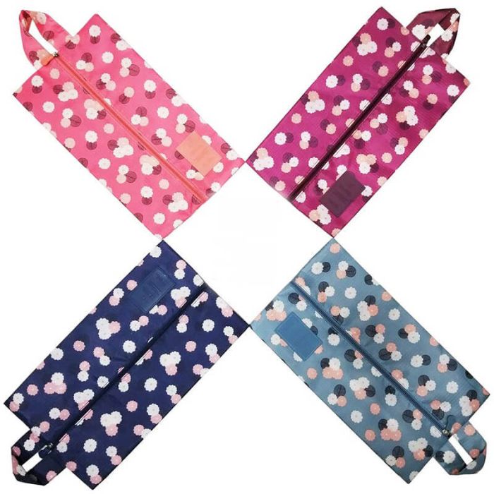 Custom Travel Shoe Bags 10.8"H x 8"W Breathable Recyclable Cotton Storage Bag