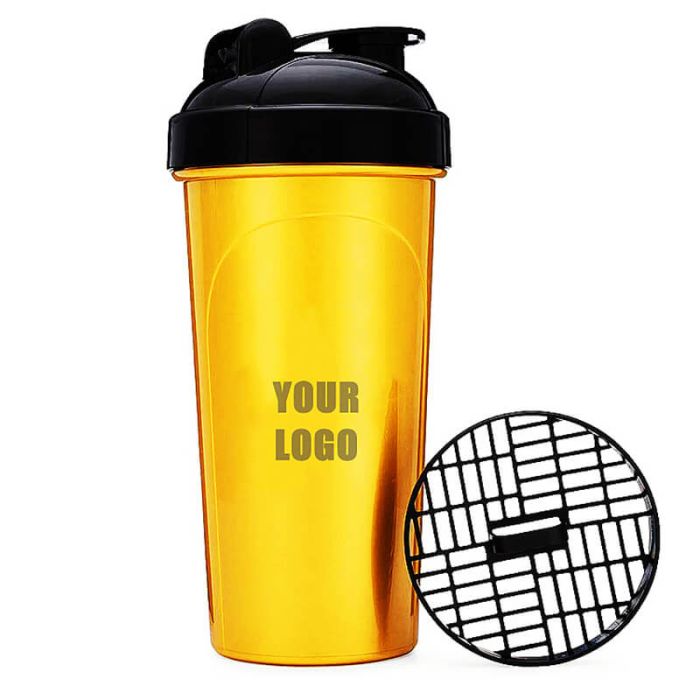 Wholesale Logo Printed Giveaways BPA Free Tumbler Tritan PP Plastic water  bottle fitness gym bottle Protein Shaker Cup