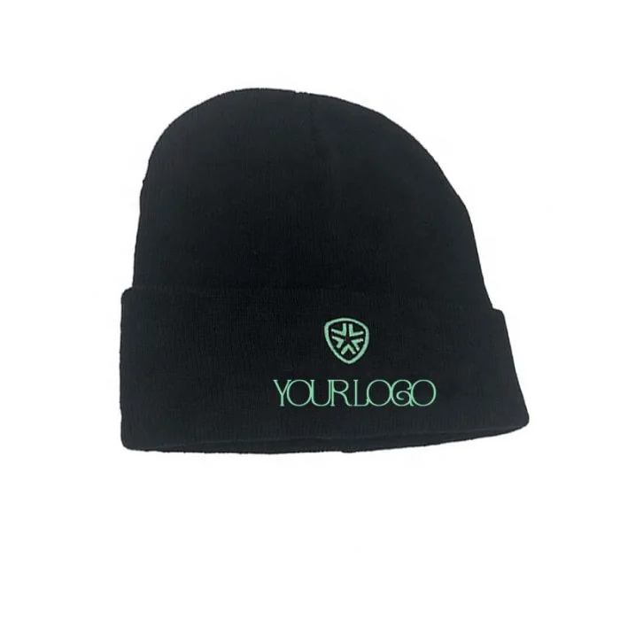 Custom Winter Streetwear Flip Knitted Hats Loose Cuffed Knit Hat For Men Women