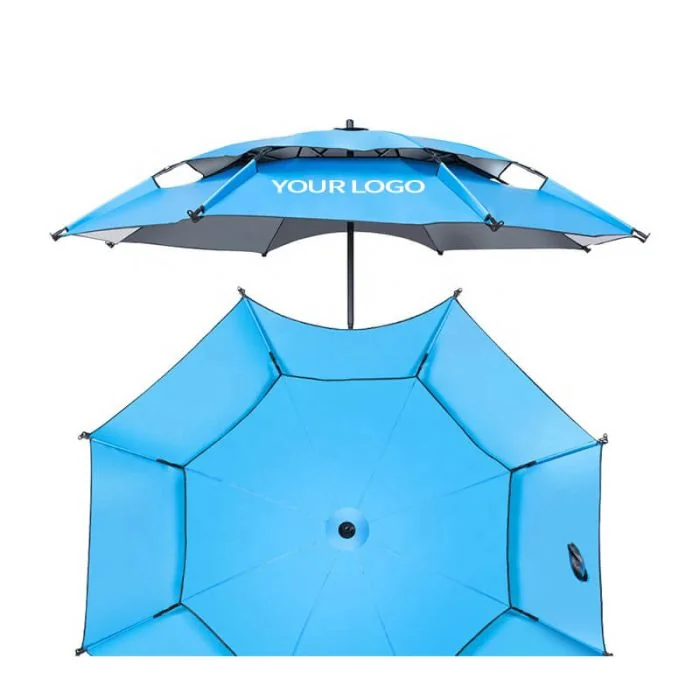 Custom Wholesale UV Protection 360° Adjustable Cafe Fishing Beach Outdoor Umbrella