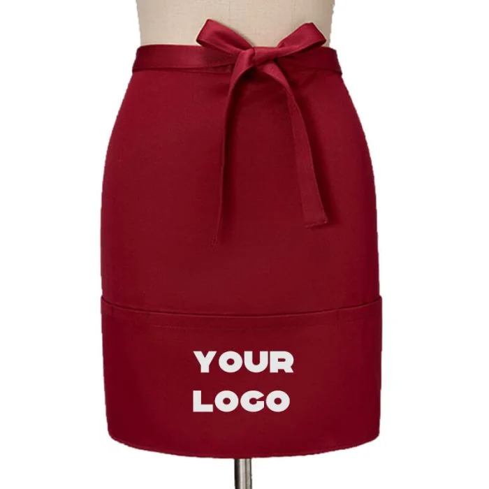 Premium Custom Bistro Aprons with Multiple Pockets Waitress Kitchen Half Aprons