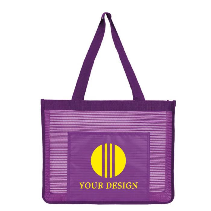 Stylish Landscape Mesh Tote Bag for Pool & Beach 12.5"H x 16.13" W