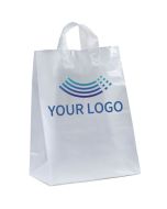 Custom 13W x 17H x 6 Plastic Handle Bags Reusable Boutique Shopping Retail Gift Bag