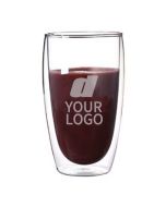 Custom 16oz/450ml Coffee Mug Heat Resistant Double Wall Glass Borosilicate Tall Drinking Glass Cup