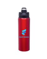 Custom 28oz Lightweight Aluminum Water Bottle with Snap-Fit Lid & Carry Handle