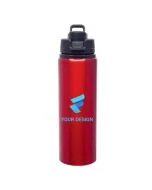 Custom 28oz Lightweight Aluminum Water Bottle with Snap-Fit Lid & Carry Handle