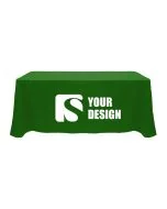 Custom 8 ft. Tablecloth - Full Color Printed Polyester Poplin Table Cover for Trade Shows and Events