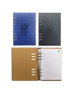 Custom B5 Refillable Notebook 6 Ring Binder Loose Leaf Note Book with Leather Cover for School Office