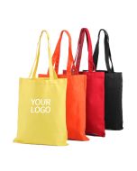 Custom Blank Reusable Cotton 11.81"W x 13.78"H Canvas Groceries Shopping Tote Handbag for Girl School Student Book Phone