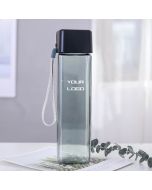 Custom BPA Free Plastic Sports Square Water Bottle With Leakproof Screwed Lid Carrying Handle