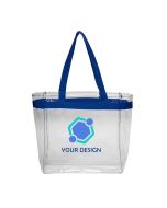 Custom Color Handles Clear Plastic Tote Bag 11.75"H x 12" W