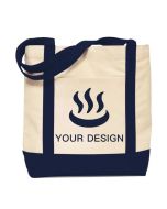Custom Durable Cotton Canvas Tote Bag with Open Front Pocket 12" H x 16.25" W